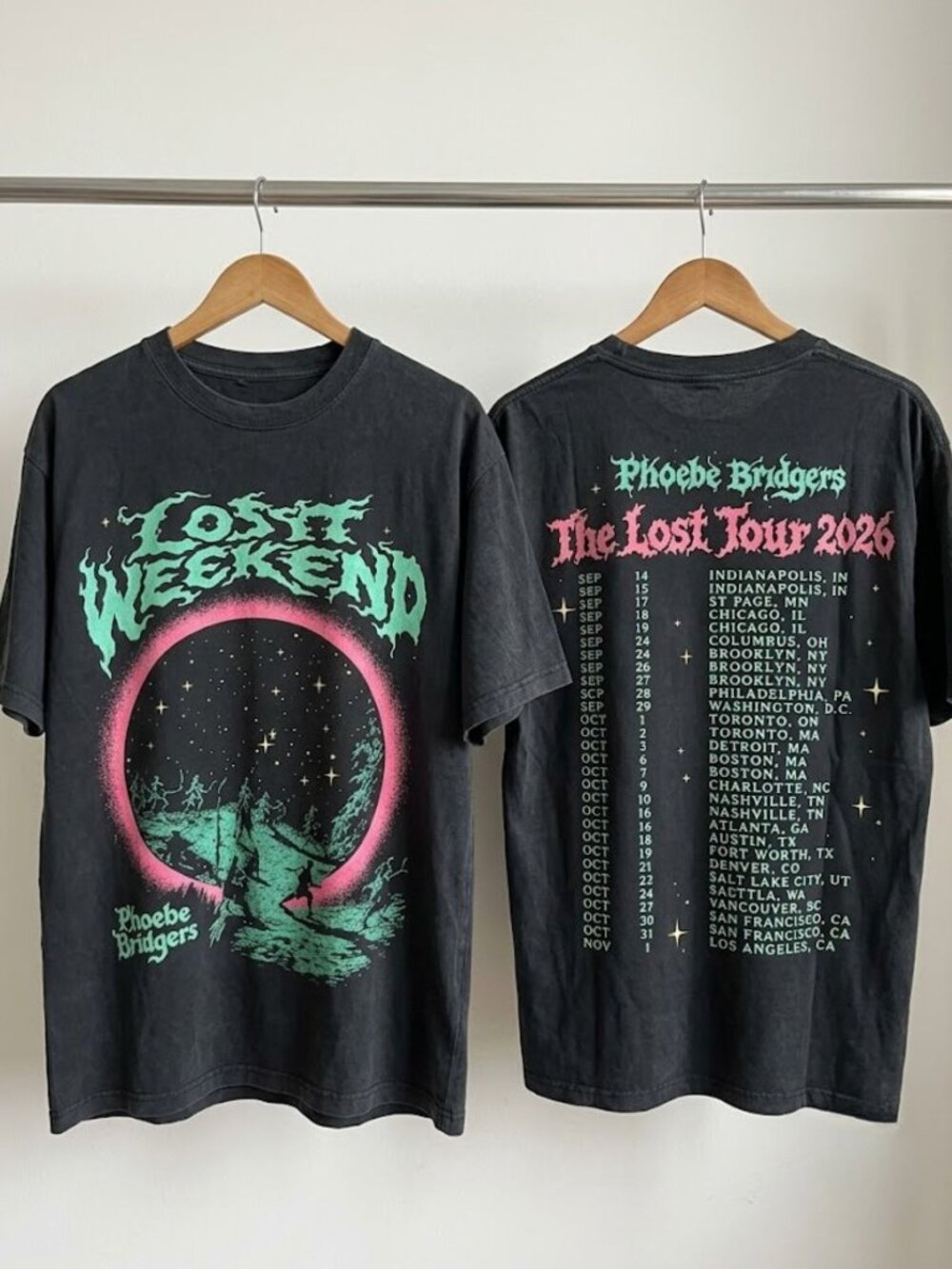 Phoebe Bridgers The Lost Tour 2026 Lost Weekend T-Shirt Reprint